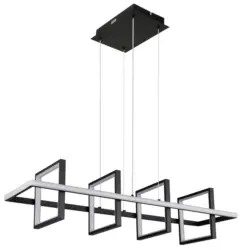 LED-H&auml;ngeleuchte Wolfhard Opal/Schwarz max. 55 Watt