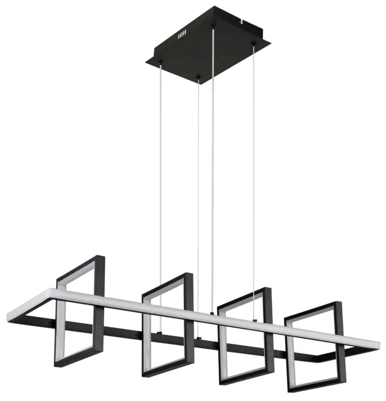 LED-H&auml;ngeleuchte Wolfhard Opal/Schwarz max. 55 Watt
