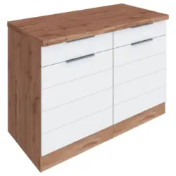K&uuml;chenunterschrank Florenz B: 120 cm Wei&szlig;/Eichefarben
