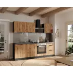 M&ouml;belix K&uuml;chenleerblock Liverpool Graphit/Eiche Dekor B: 240 cm