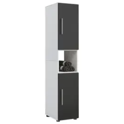 Hochschrank Flandu B: 31 cm Schwarz/Wei&szlig;