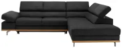 Wohnlandschaft Carmen in Schwarz mit Bettfunktion