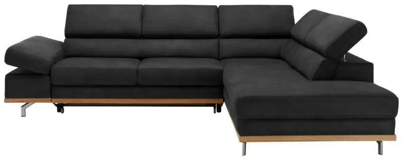 Wohnlandschaft Carmen in Schwarz mit Bettfunktion