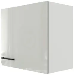 K&uuml;chenoberschrank in Lichtgrau gl&auml;nzend