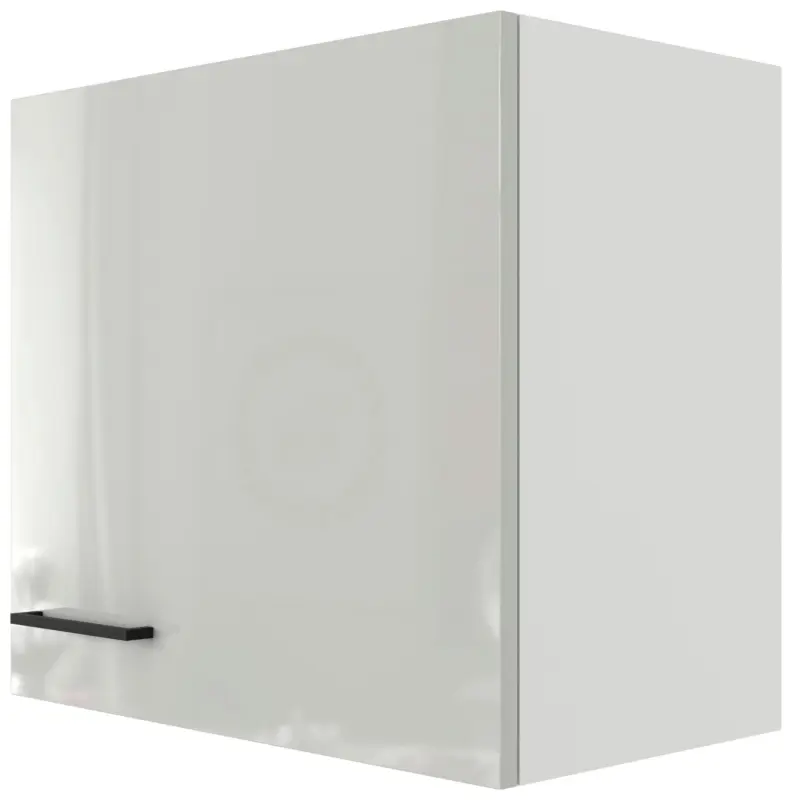 K&uuml;chenoberschrank in Lichtgrau gl&auml;nzend
