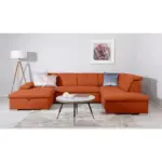 M&ouml;belix Wohnlandschaft Ramzes Terracotta U: 173x328x215 cm
