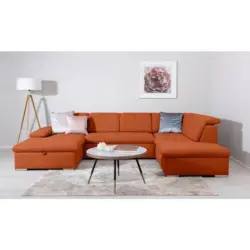 Wohnlandschaft Ramzes Terracotta U: 173x328x215 cm