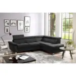 M&ouml;belix Ecksofa Lugano Mikrofaser schwarz 248x208