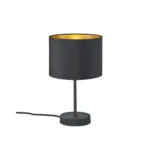 M&ouml;belix Tischlampe Mattschwarz/ Goldfarben mit Kippschalter