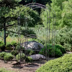 Rosenbogen mit T&uuml;r Metall Mayon BHT 115x215x43 cm