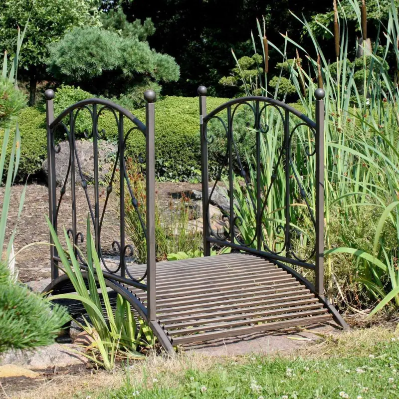 Gartenbr&uuml;cke aus Stahl mit Gel&auml;nder Taupo L: ca. 120,5 cm