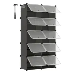 SCHUHREGAL Schwarz/Transparent B: 83 cm