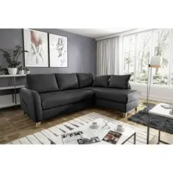 Ecksofa Compact Schwarz B: 227x168 cm
