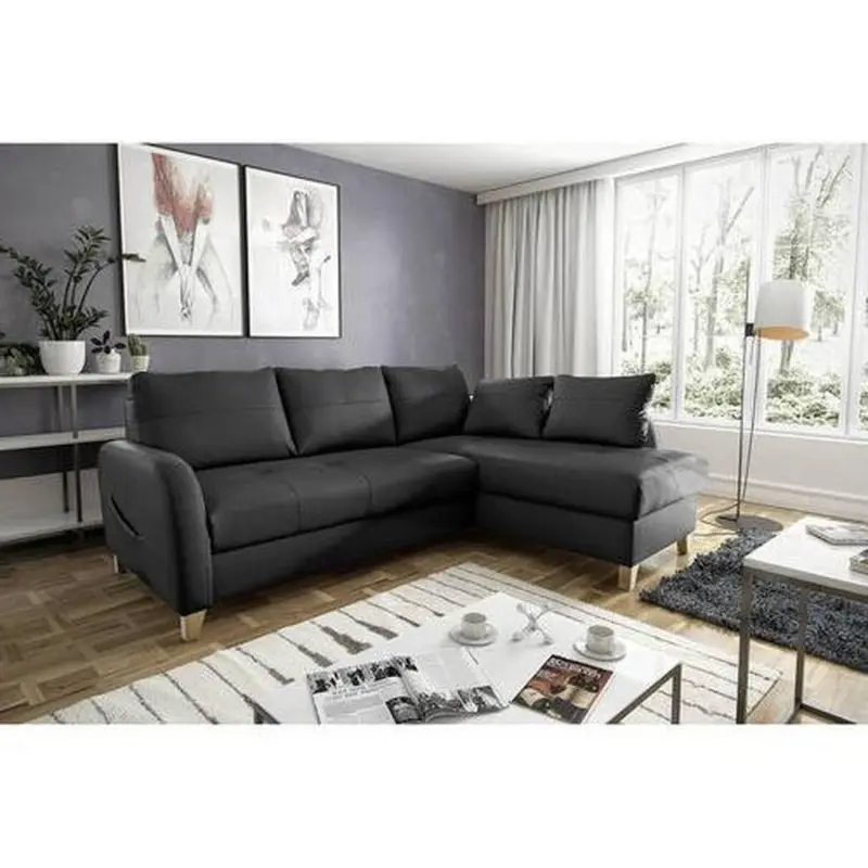 Ecksofa Compact Schwarz B: 227x168 cm