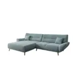 M&ouml;belix Ecksofa Chenille Blau S: 166x290 cm