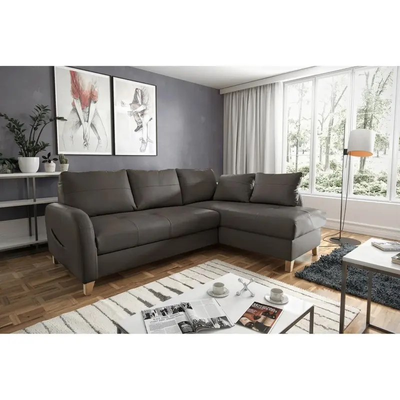 Ecksofa Compact Dunkelbraun B: 227x168 cm