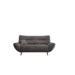2-Sitzer-Sofa Chenille Graubraun, R&uuml;cken echt