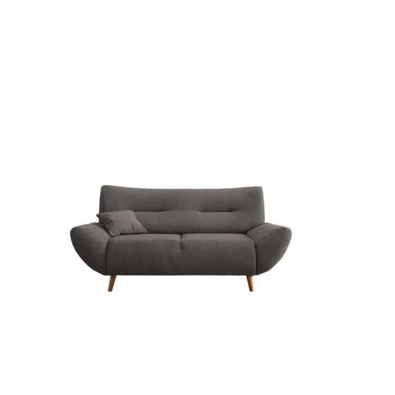 2-Sitzer-Sofa Chenille Graubraun, R&uuml;cken echt