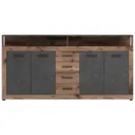 M&ouml;belix Sideboard 190 cm Lupo, Anthrazit/Alteiche