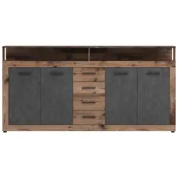 Sideboard 190 cm Lupo, Anthrazit/Alteiche