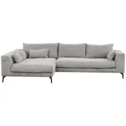 Ecksofa Berlin Cord Hellgrau 172x313 cm