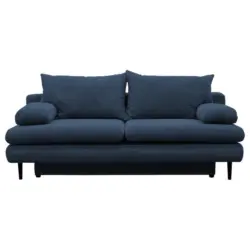 2-Sitzer-Sofa mit Schlaffunktion Fiore + Bettkasten Blau