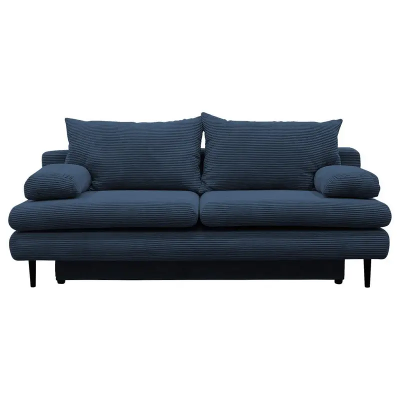 2-Sitzer-Sofa mit Schlaffunktion Fiore + Bettkasten Blau