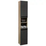 M&ouml;belix Hochschrank Vista BxH: 34x190 cm Eiche Dekor/Schwarz
