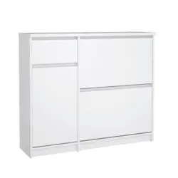 Schuhschrank Naia Wei&szlig;, Hochglanz, B: 108,9