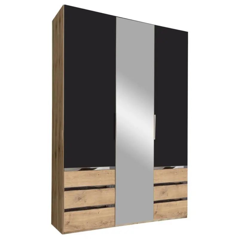 Dreht&uuml;renschrank mit Spiegel + Laden 150cm Level 36a, Graphit