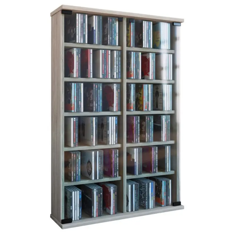 Regal mit Glast&uuml;ren Roma 60 cm Eiche Dekor