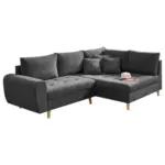 M&ouml;belix Ecksofa Alice mit Kissen Anthrazit, Massivholz-F&uuml;&szlig;e