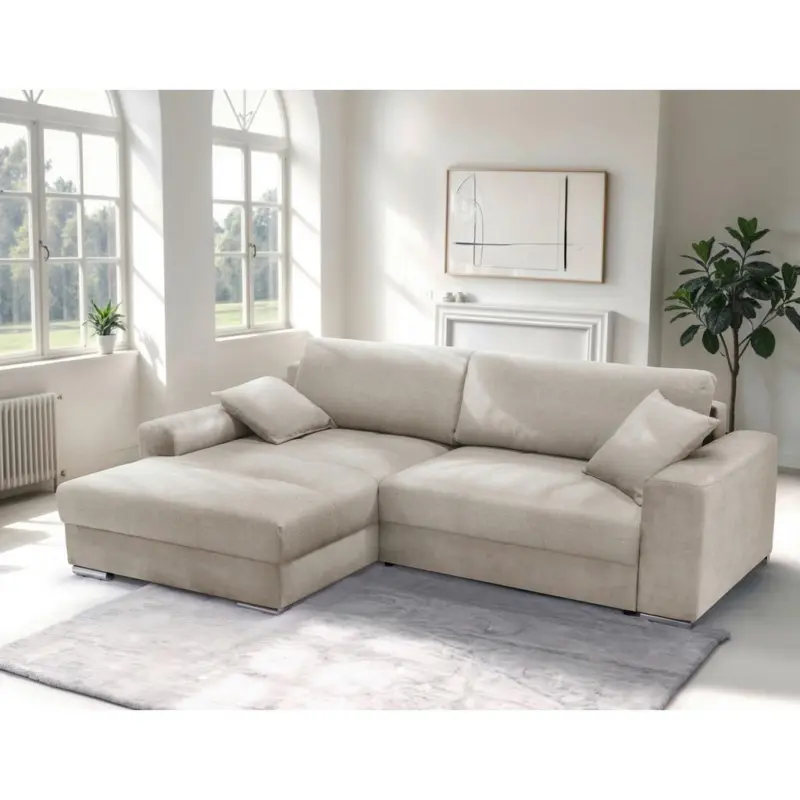 Ecksofa Larnaca, Beige Schenkel: 177x269 cm