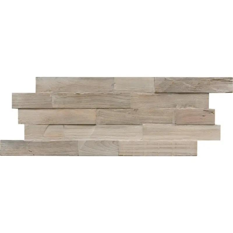 WANDVERKLEIDUNG FSC TEAK RECL. GUN SMOKED