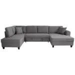 M&ouml;belix Wohnlandschaft Moritz Grau U-Form: 178x324x155 cm