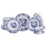 M&ouml;belix Kombiservice 30--Teilig. Flora Zwiebelmuster, Blau, Wei&szlig;