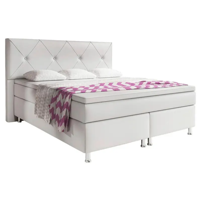 Boxspringbett mit Topper Lederlook 180x200 Oxford