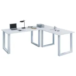 Eckschreibtisch Lona 190x160cm Wei&szlig;