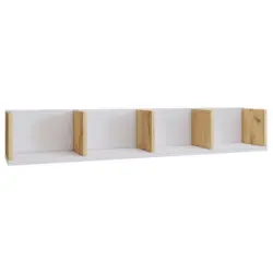 Wandregal Honsa Wei&szlig;, Honigeiche Dekor B: 97cm