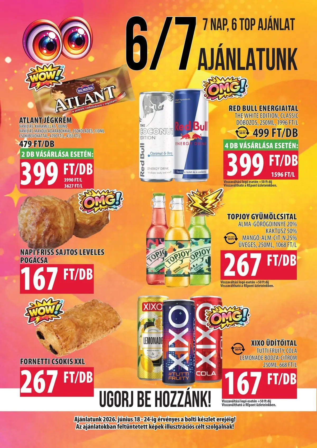COOP Szolnok akciós újság Szolnok - 2026.06.18. -tól/töl > akció, lapozható szórólap 🛍️ | Oldal: 6 | Termékek: Energiaital, Body, Cola, Mangó