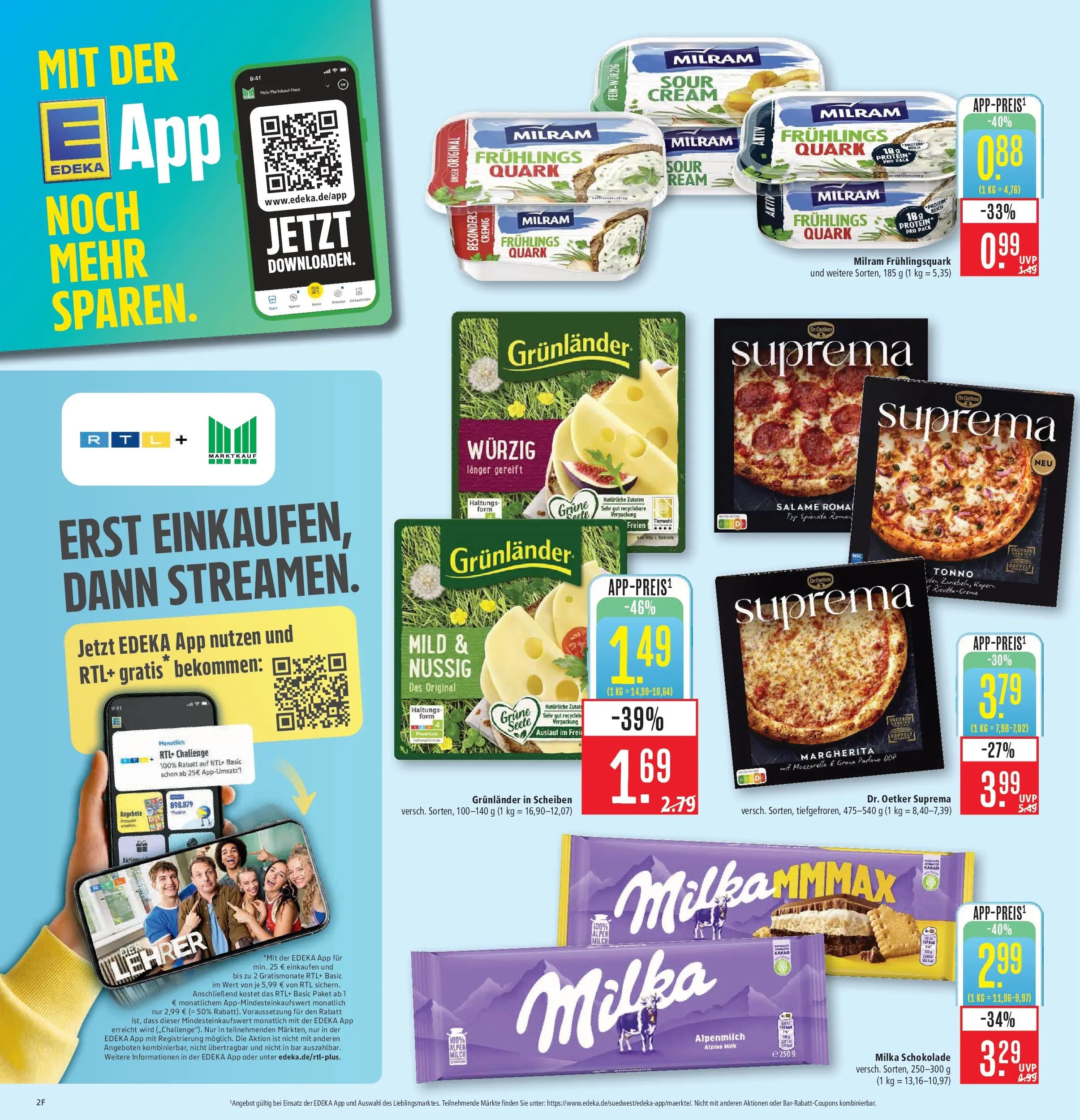 Marktkauf Prospekt Weil Am Rhein (ab 15.06.2026) » Angebote online | Seite: 4 | Produkte: Quark, Schokolade, Mozzarella, Grunlander