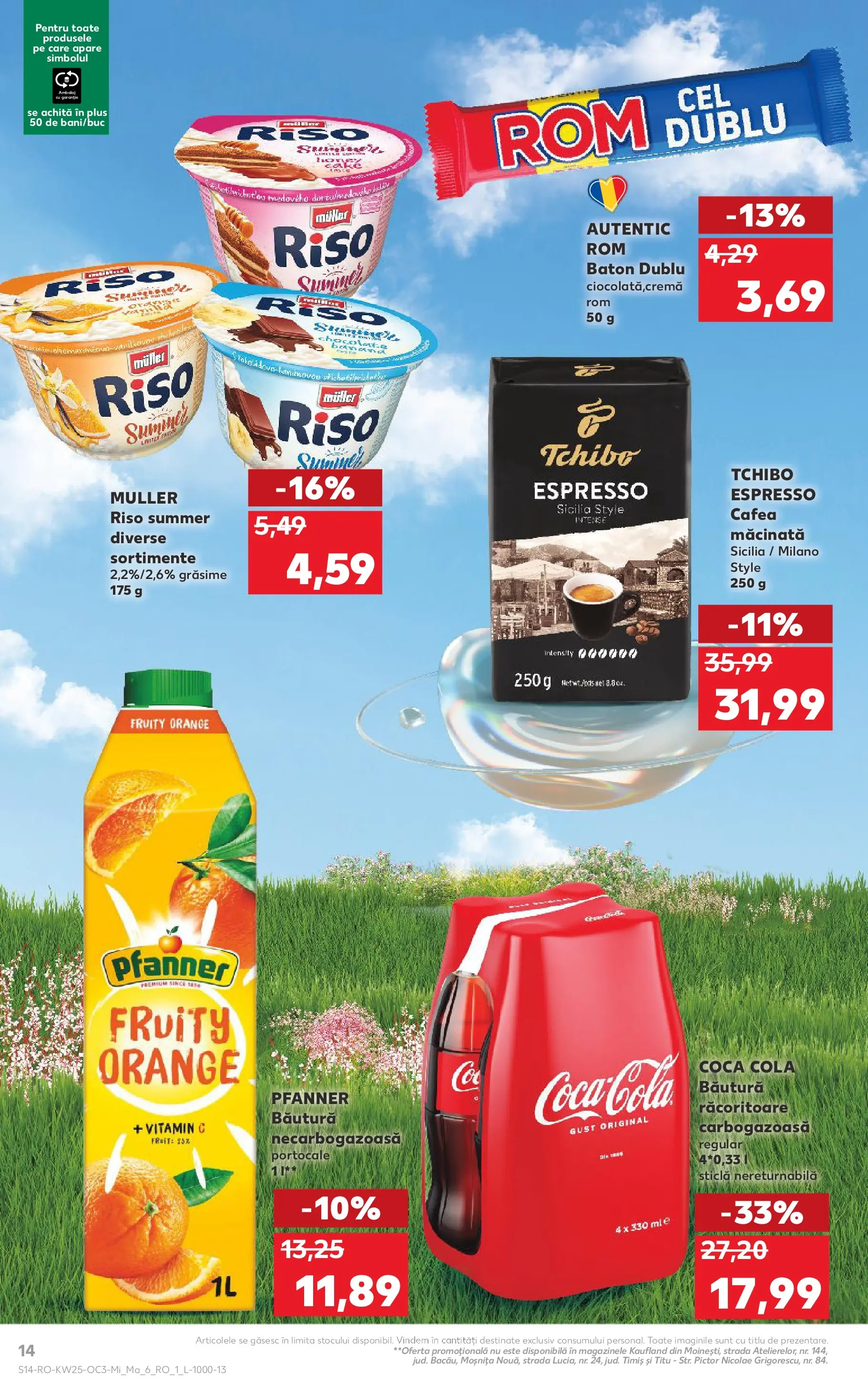 Kaufland Zalau 16.06.2026 - Revista si Oferta | Pagină: 14 | Produse: Delgeç, Cremă, Cafea, Portocale