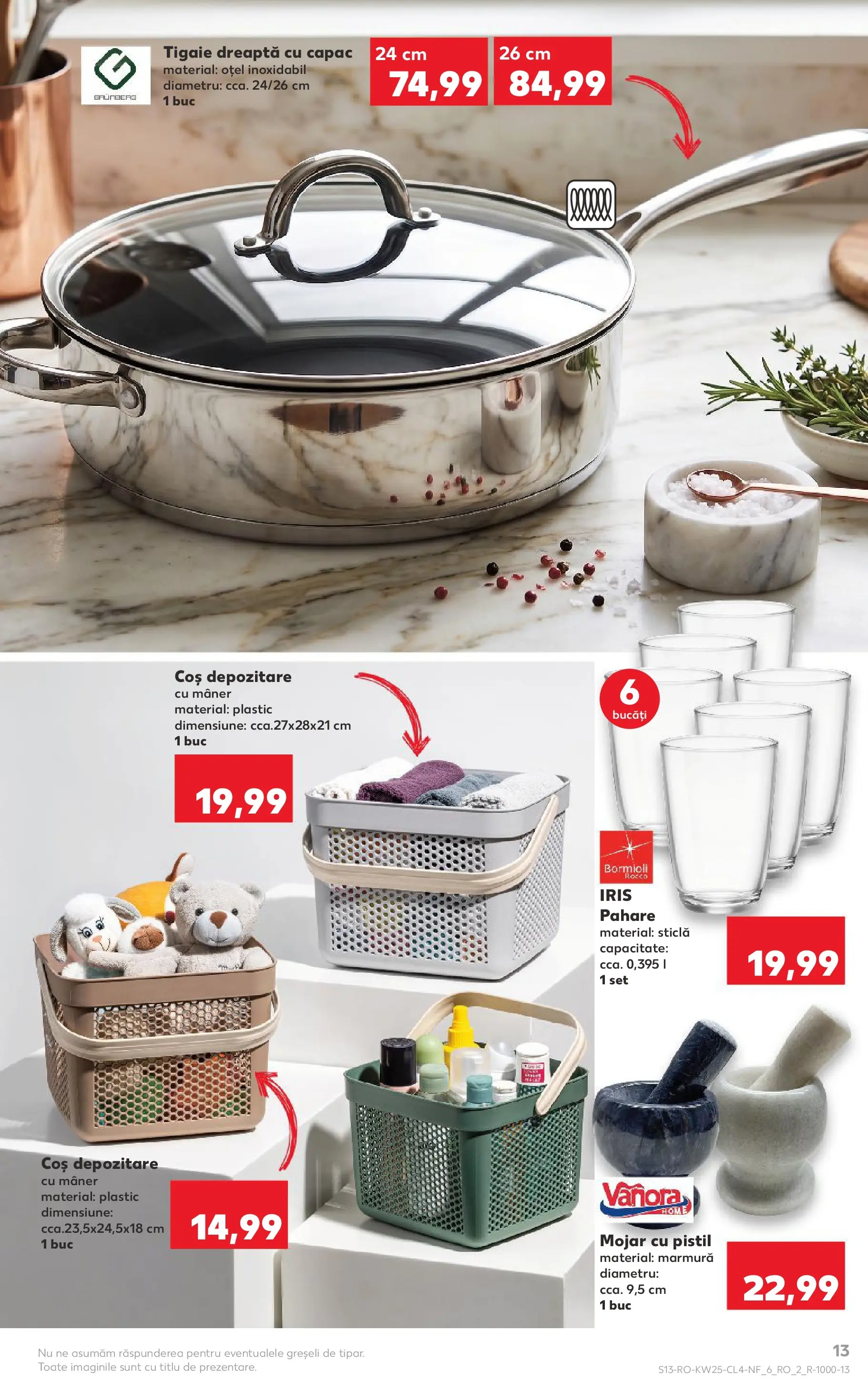 Kaufland Zalau 16.06.2026 - Revista si Oferta | Pagină: 13 | Produse: Pahare, Tigaie, Mâner, Mortar