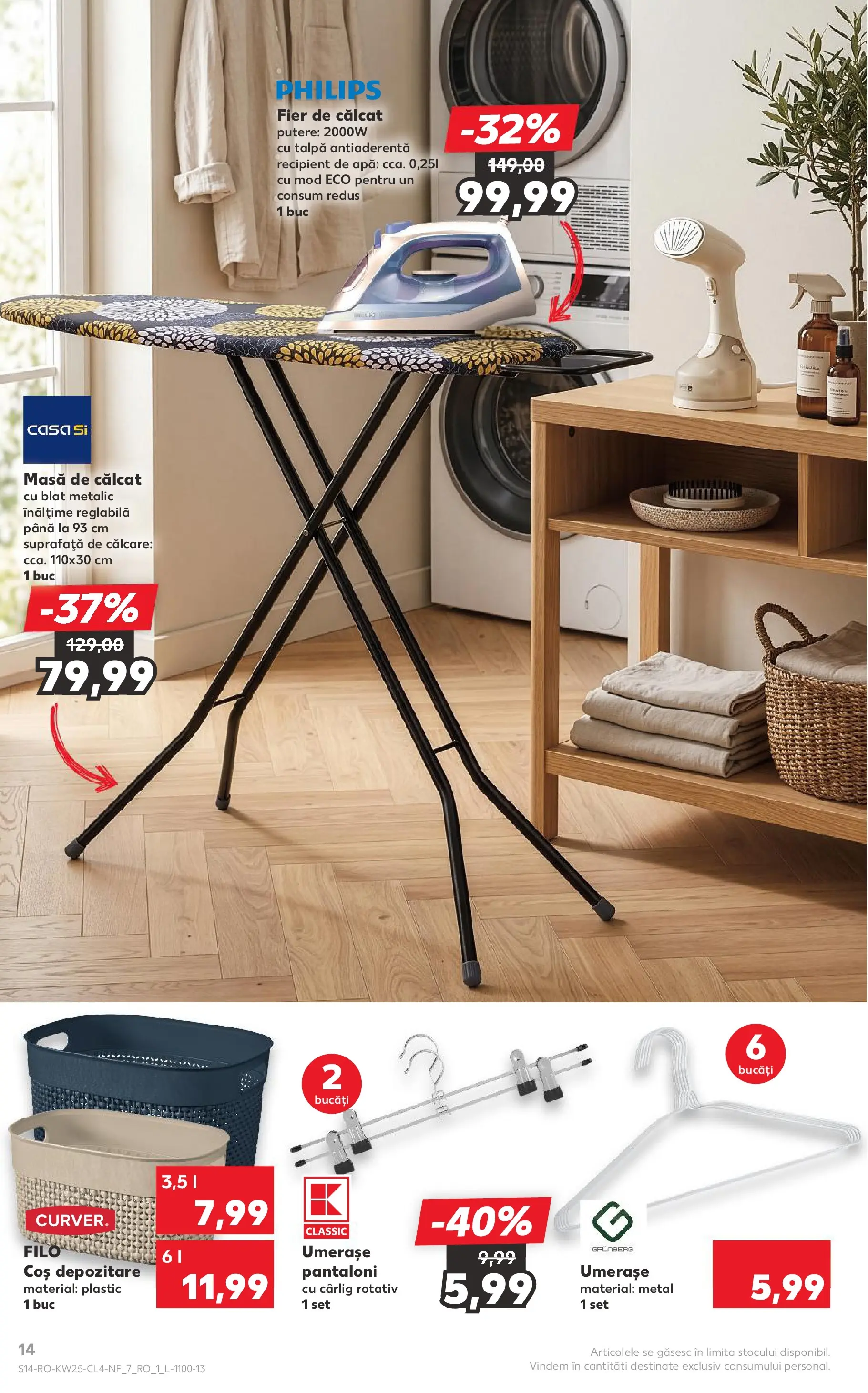 Kaufland Zalau 16.06.2026 - Revista si Oferta | Pagină: 14 | Produse: Enginar, Coș, Masă de călcat, Pantaloni