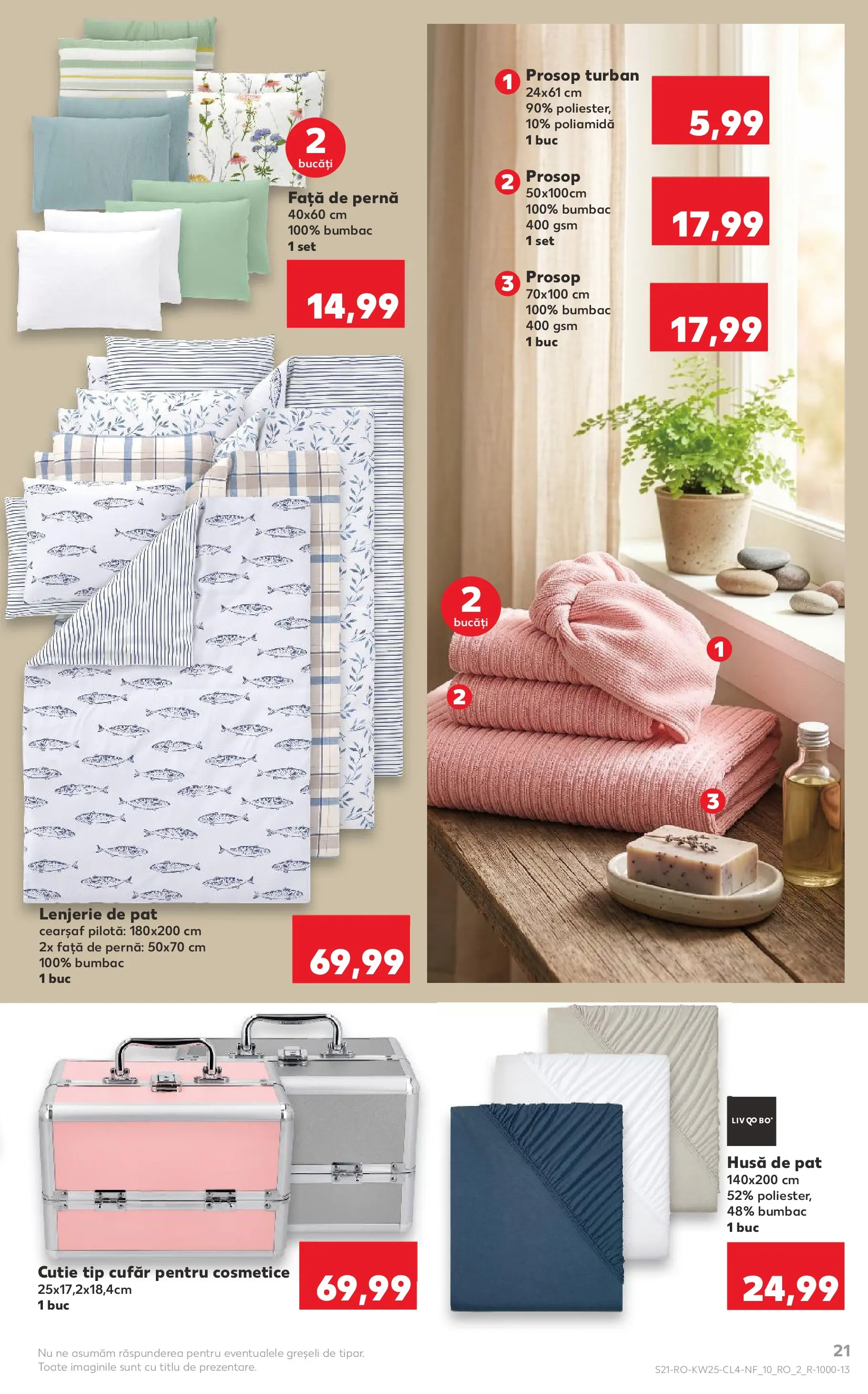 Kaufland Zalau 16.06.2026 - Revista si Oferta | Pagină: 21 | Produse: Lenjerie de pat, Pilotă, Cutie, Față de pernă