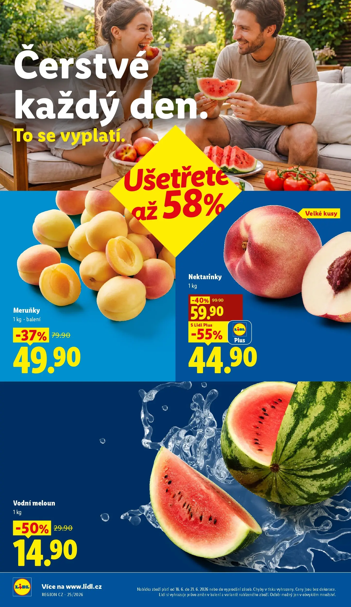 Lidl leták od 17.06.2026 - Nový akční leták | Strana: 8 | Produkty: Meloun, Nektarinky, Meruňky