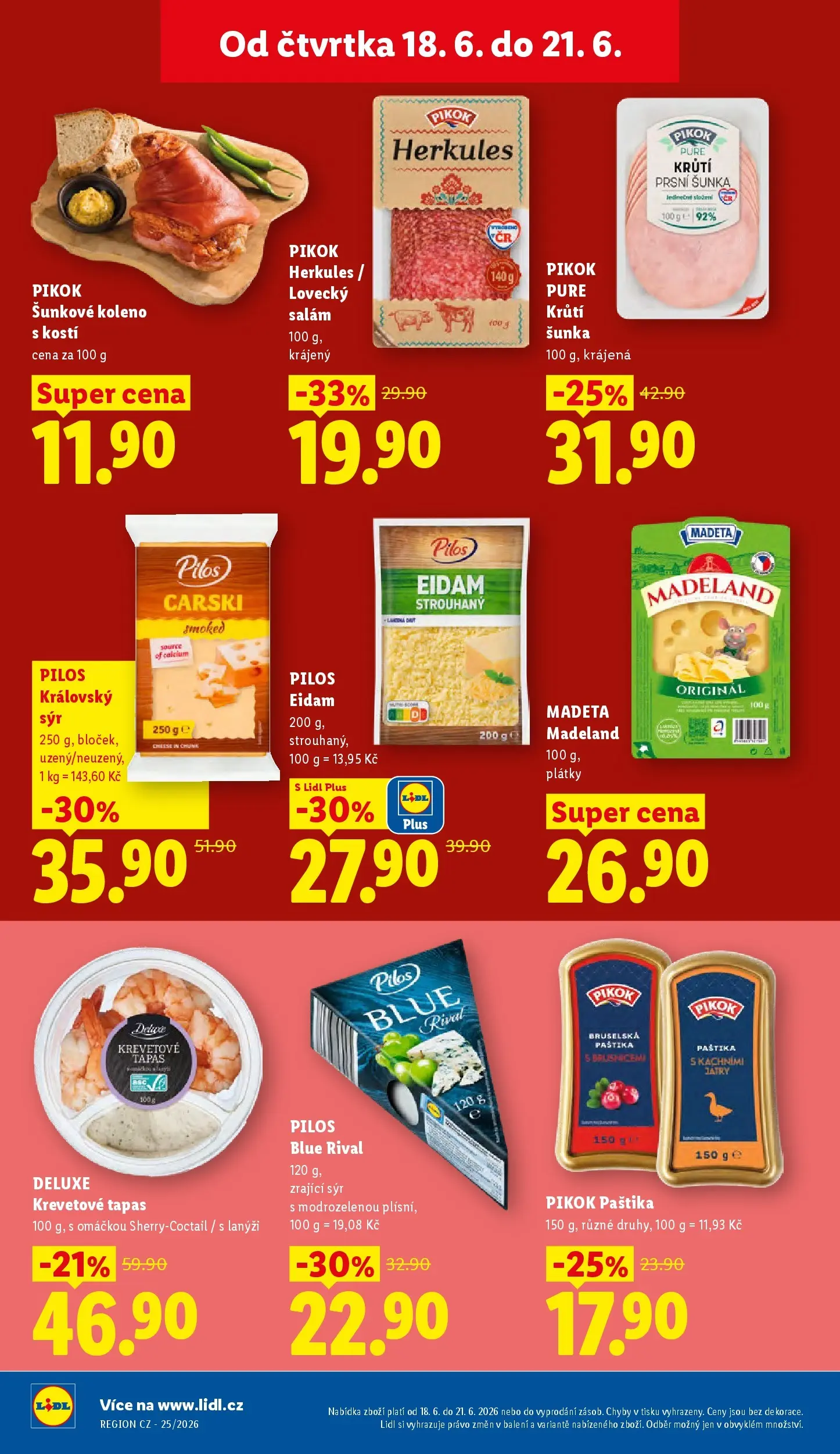 Lidl leták od 17.06.2026 - Nový akční leták | Strana: 14 | Produkty: Tapas, Šunka, Deluxe, Lovecký salám