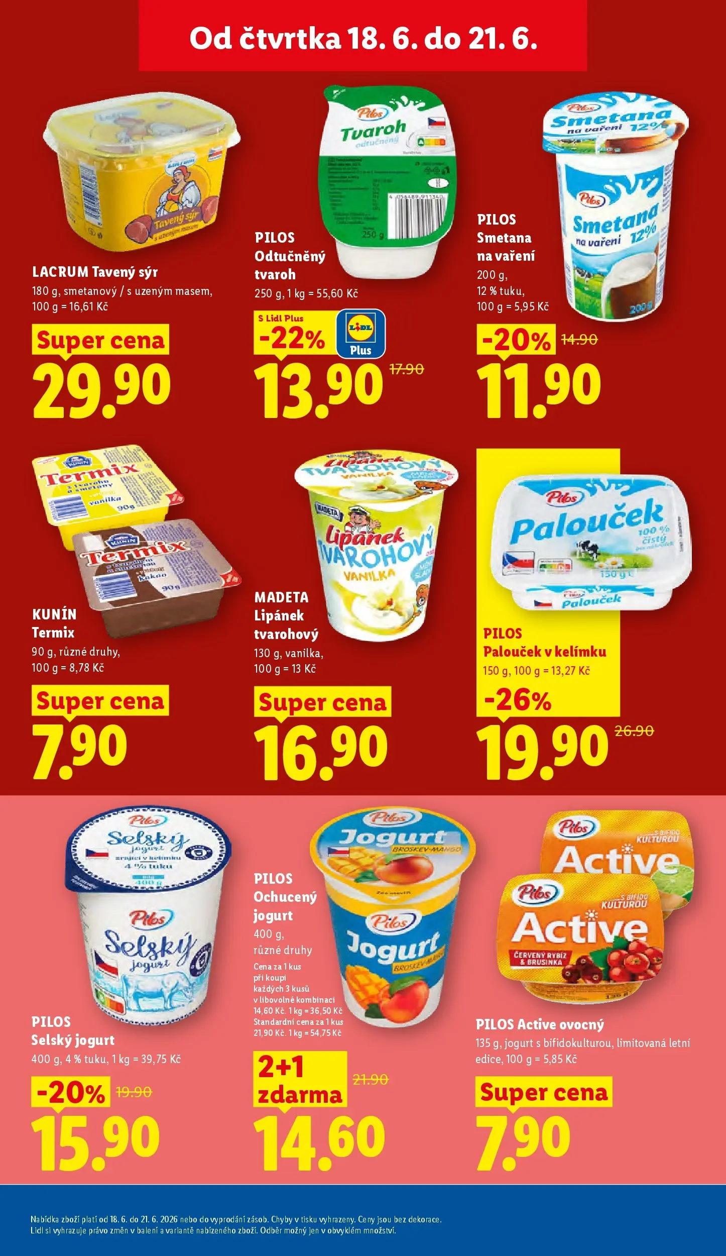 Lidl leták od 17.06.2026 - Nový akční leták | Strana: 15 | Produkty: Tavený sýr, Jogurt, Termix, Smetana na vaření