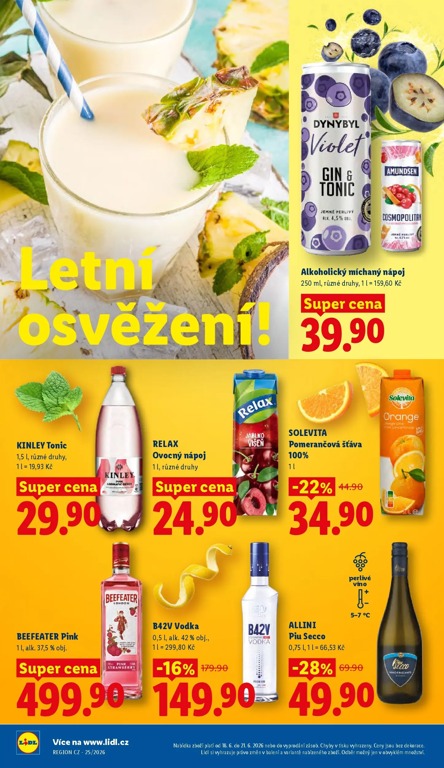 Lidl leták od 17.06.2026 - Nový akční leták | Strana: 18 | Produkty: Víno, Tonic, Solevita, Kinley Tonic