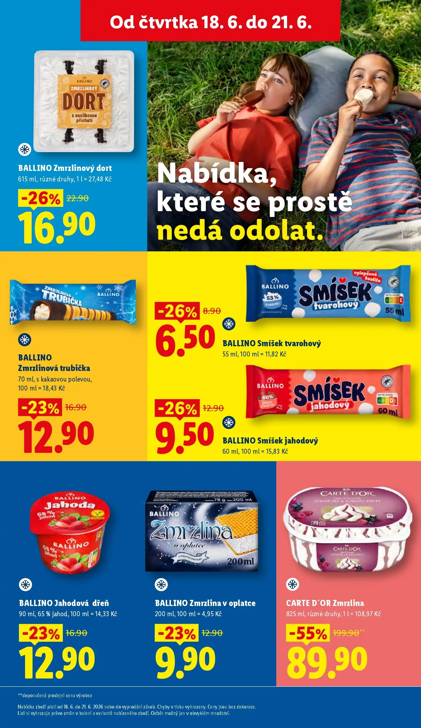 Lidl leták od 17.06.2026 - Nový akční leták | Strana: 19 | Produkty: Carte D'Or zmrzlina, Zmrzlina, Carte d'or, Dort